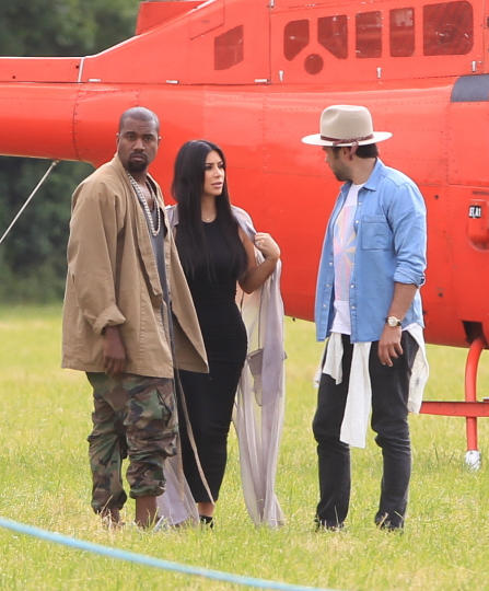 Kim y Kanye llegaban en helicptero al Reino Unido, cunto glamour!