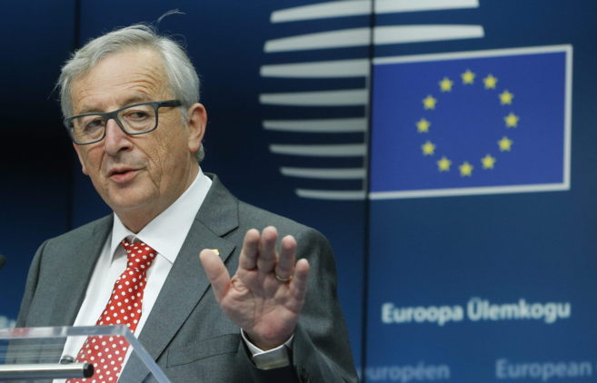El presidente de la Comisión Europea, Jean-Claude Juncker, en...