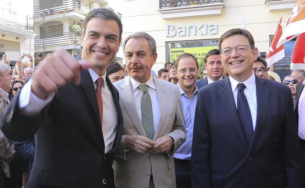 Pedro Snchez, Jos Luis Rodrguez Zapatero y Csar Luena...