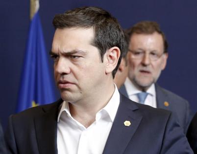 Alexis Tsipras y Mariano Rajoy, en Blgica.