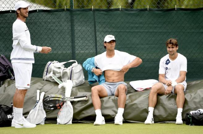 Feliciano, Nadal y Ferrer, en Wimbledon.