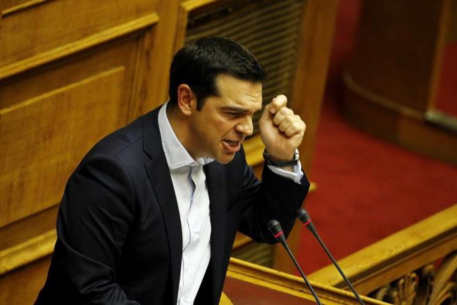 Imagen de Alexis Tsipras, primer ministro de Grecia, durante una...