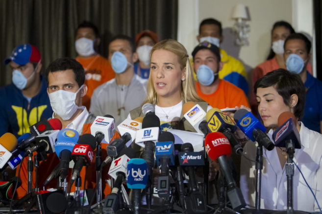 Lilian Tintori durante una rueda de prensa en Caracas, en Venezuela.