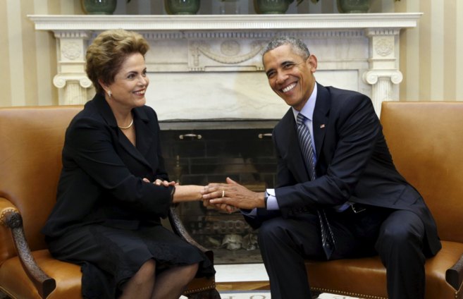 La presidenta de Brasil y su homlogo estadounidense mantienen una...