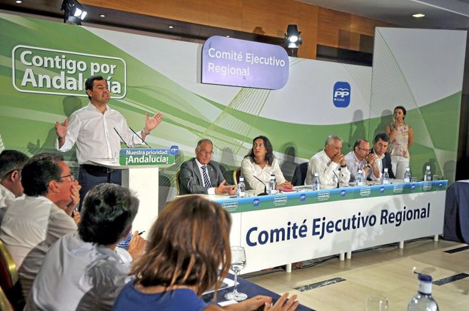 Juan Manuel Moreno, presidente del PP andaluz, en el comit ejecutivo...