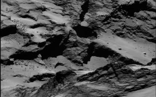 Uno de los pozos captados por Rosetta en el  'Chury'.