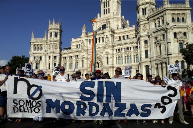 Manifestacion en Madrid contra la ley mordaza o ley de seguridad...
