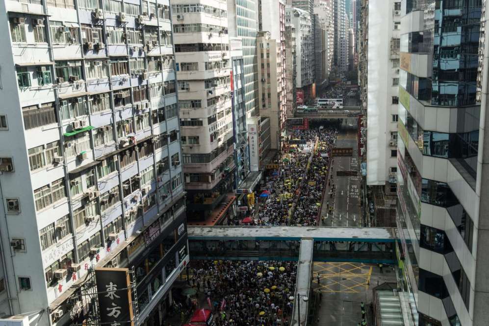 Tradicional manifestacin por la democracia en Hong Kong.