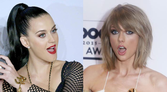 Katy Perry y Taylor Swift en la entrega de diferentes premios...
