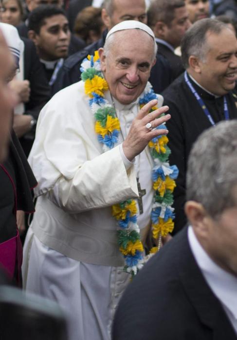El Papa Francisco en su visita a Brasil en 2013.