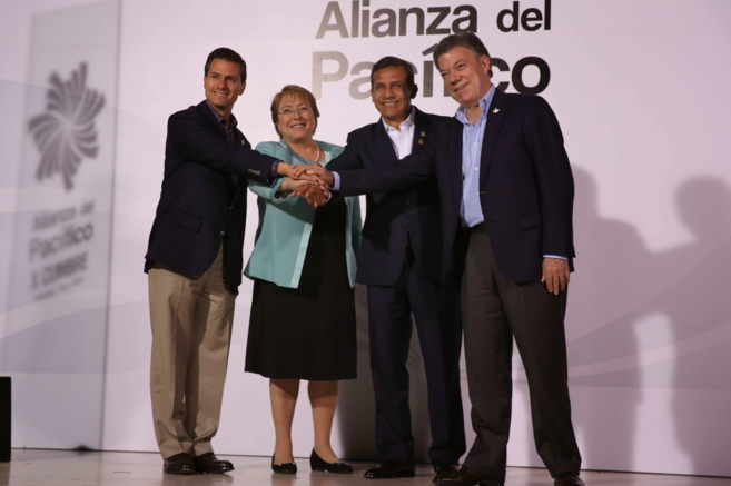 Enrique Pea Nieto, Michel Bachelet, Ollanta Humala y Juan Manuel...