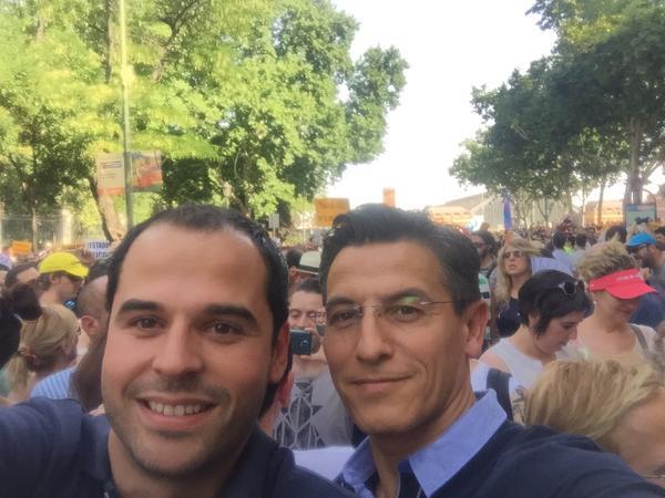 Ignacio Aguado, portavoz de Ciudadanos en la Asamblea de Madrid, junto...