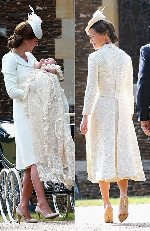 Kate y Pippa Middleton, vestidas casi iguales ayer en el bautizo de...