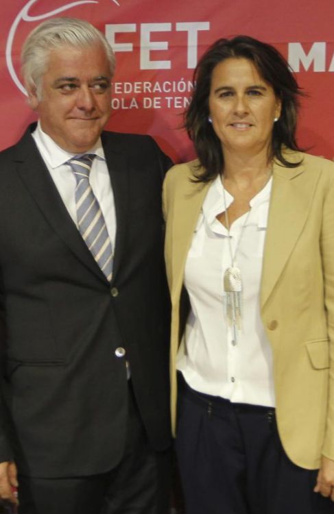 Fernndez Ladreda y Conchita Martnez, el martes en Barcelona.