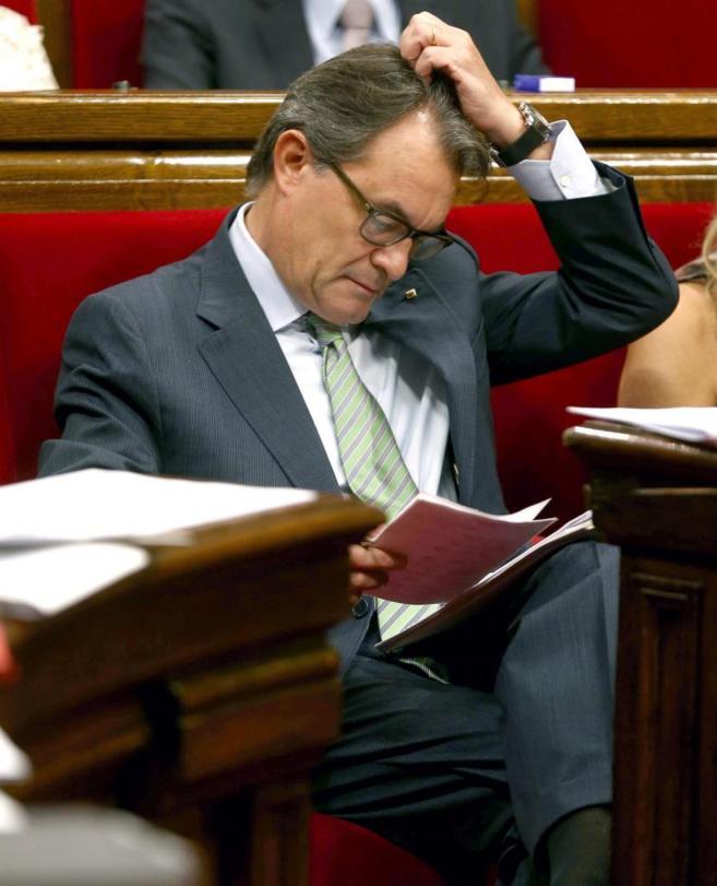 Artur Mas en la última sesión de control en el Parlament.