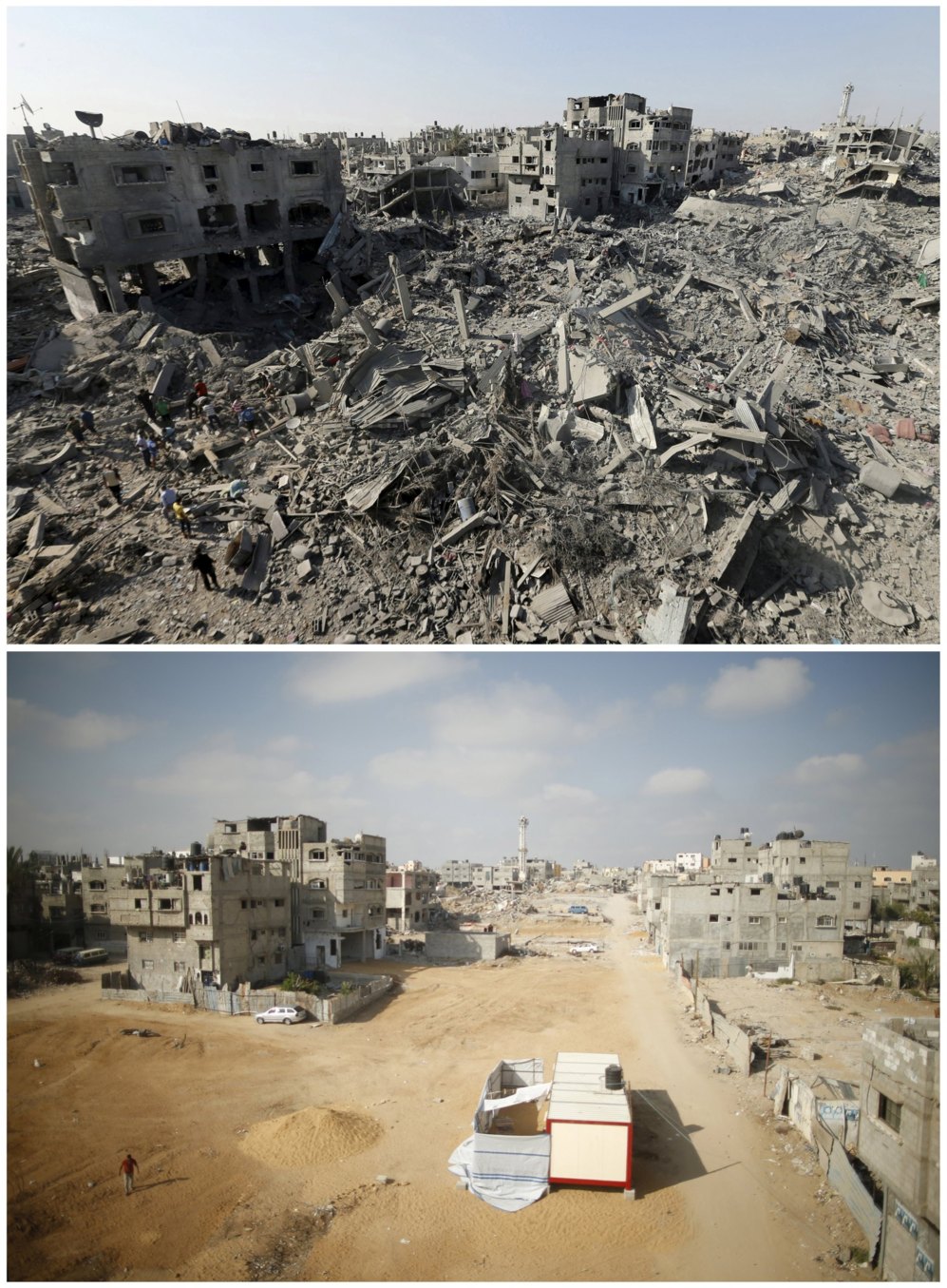 El barrio de Shejaia, uno de los ms devastados. La foto de arriba es...