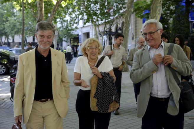 Joan Rib con la alcaldesa de Madrid y su homlogo de Zaragoza,...