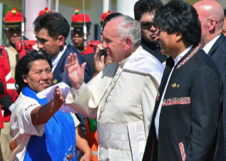 El Papa, despedido Evo Moralesen Santa Cruz, Bolivia.