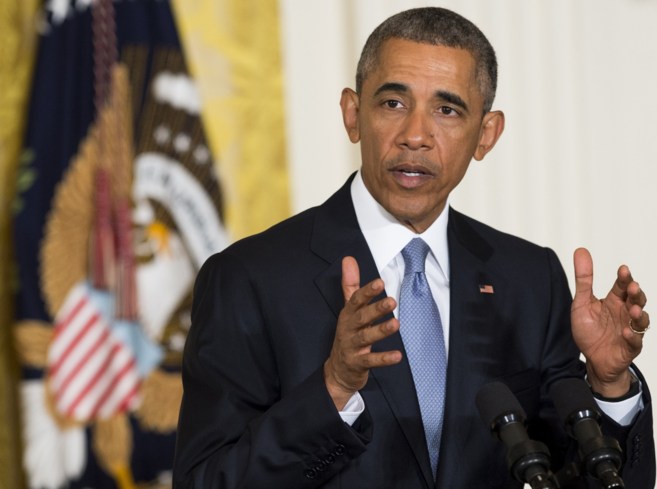 El Presidente norteamericano, Barack Obama, durante una conferencia en...