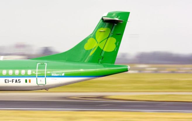 Uno de los aviones de Aer Lingus en el aeropuerto de Dublín.