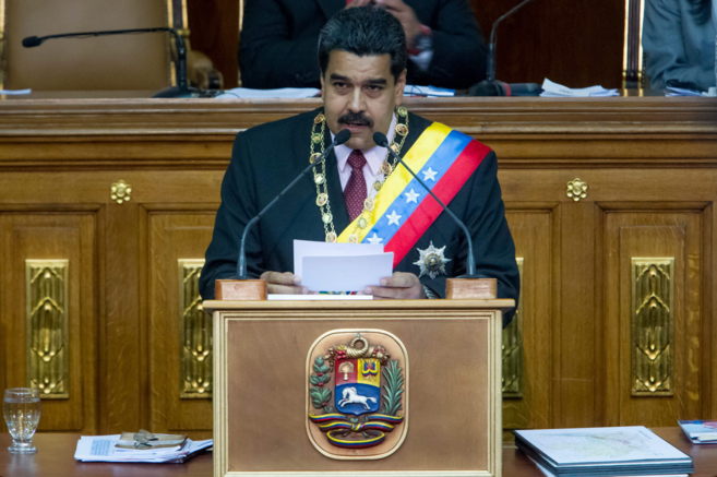 El presidente venezolano Nicols Maduro habla ante el Congreso, en...