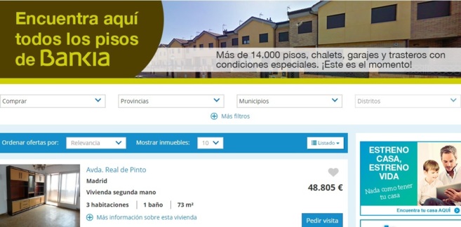 Portal de Haya Inmobiliaria con pisos de Bankia a la venta
