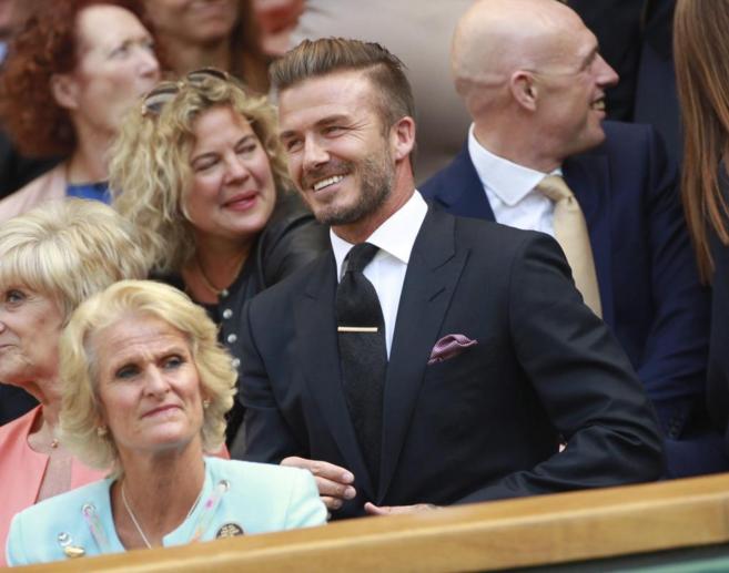 Beckham durante el ltimo torneo de Wimbledon