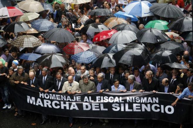 Marcha silenciosa en honor a Alberto Nisman en Buenos Aires, el pasado...