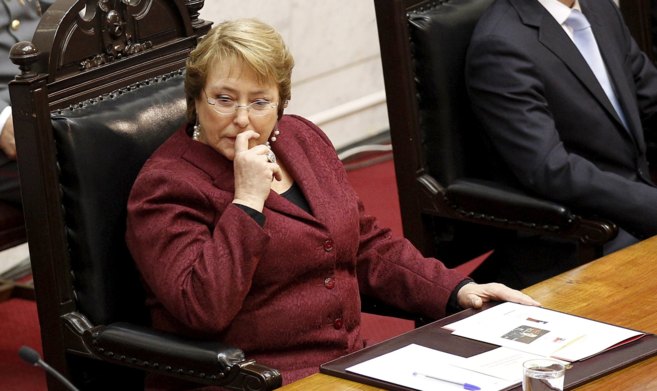Bachelet durante el discurso anual de la Cmara de Diputados y el...
