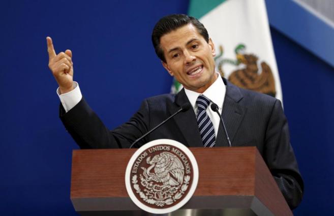Mexico's President Enrique Pena Nieto speaks during an event at...
