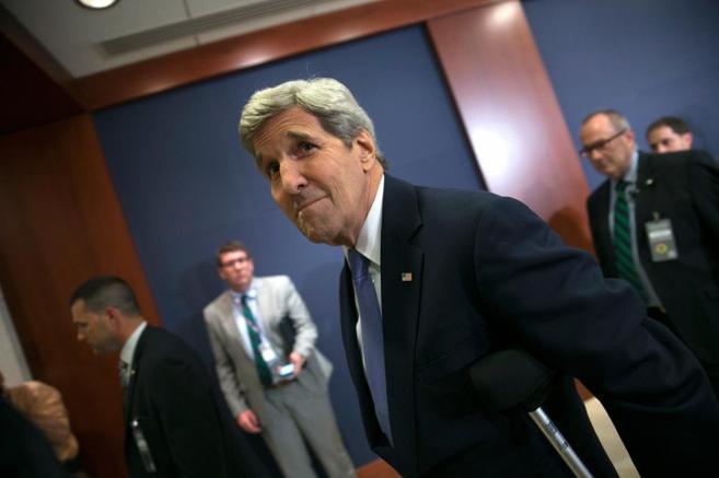 El secretario de Estado John Kerry, antes de comenzar la ltima ronda...
