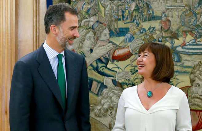 El Rey Felipe VI ha recibido esta maana a la presidenta de Baleares,...