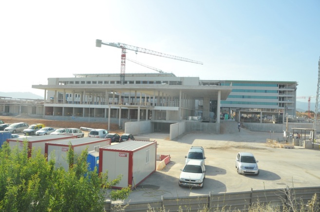 El hospital de Son Espases durante las obras de construccin.