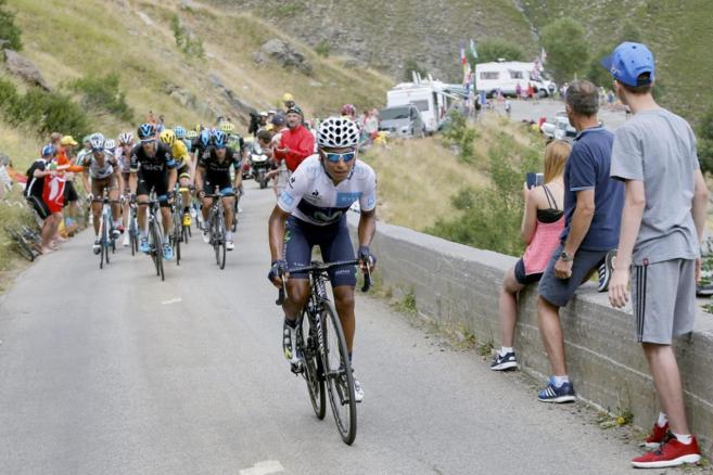 Nairo Quintana atacando en la 20 etapa del Tour