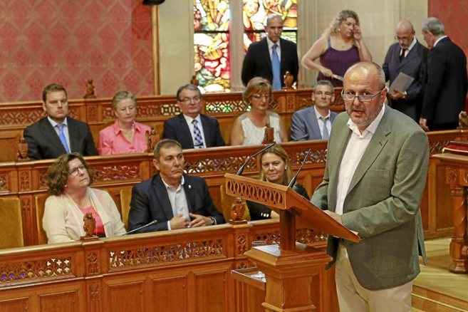 El presidente del Consell de Mallorca, Miquel Ensenyat, en su toma de...