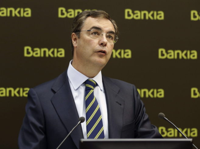 El consejero delegado de Bankia, Jos Sevilla, durante la rueda de...