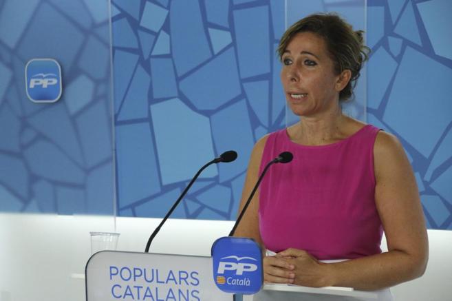 La lder del PP cataln, Alicia Snchez-Camacho, en la rueda de...