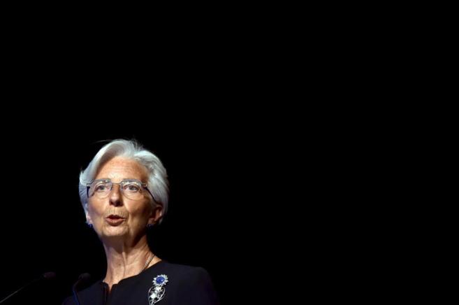 Christine Lagarde interviene durante un conferencia en Bruselas.