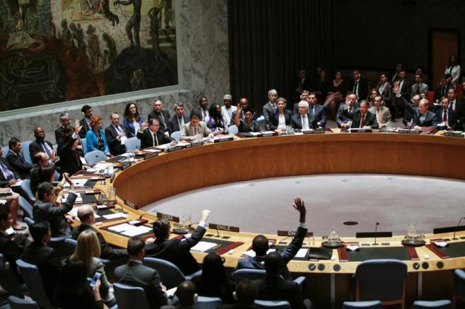 Momento de la votacin en el Consejo de Seguridad de la ONU sobre  la...