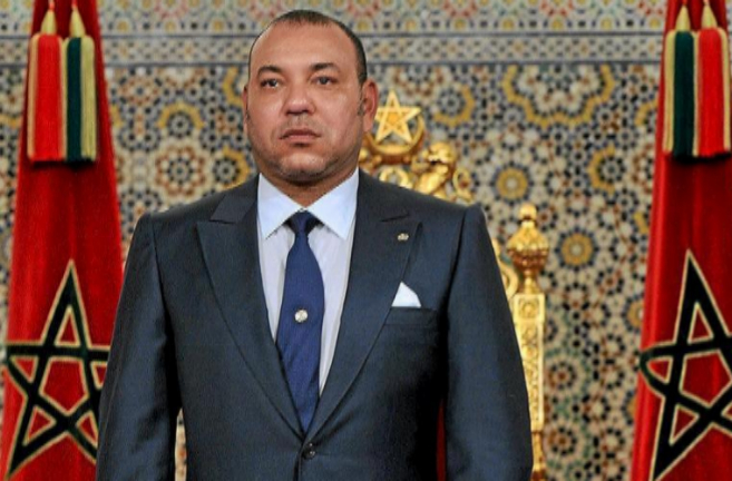 El rey de Marruecos, Mohamed VI, antes de un discurso a la nacin en...