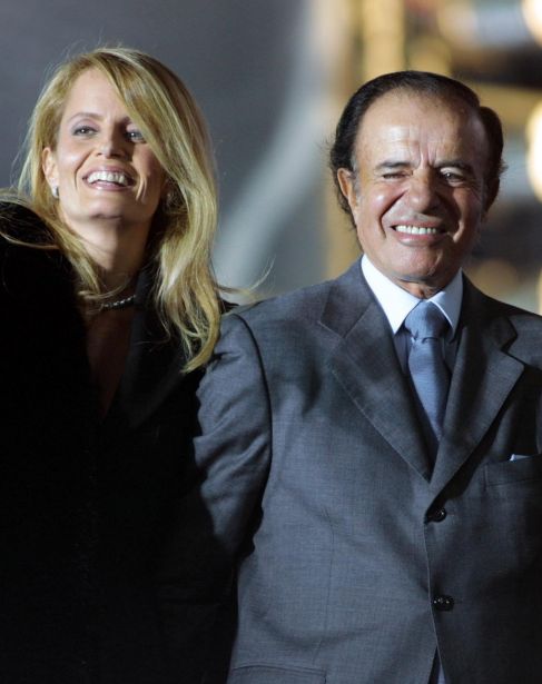 Carlos Menem y Cecilia Bolocco, en una imagen de archivo.