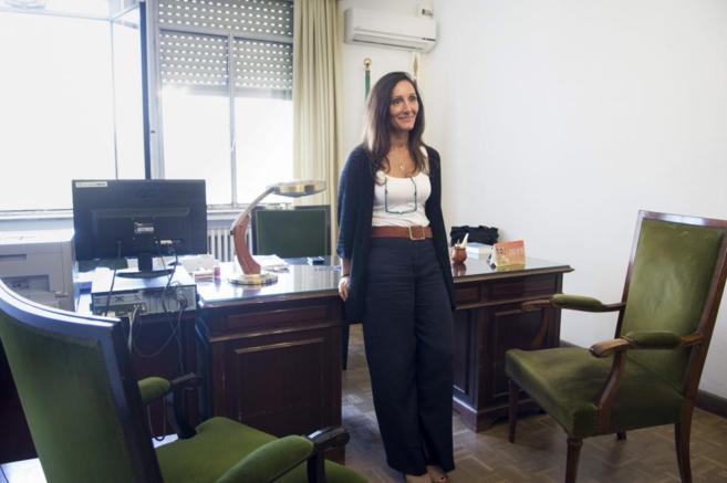 María Núñez Bolaños en su nuevo despacho en el juzgado de...