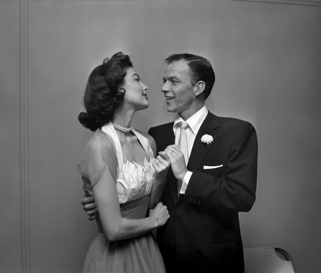Gardner y Sinatra, el da de su boda.
