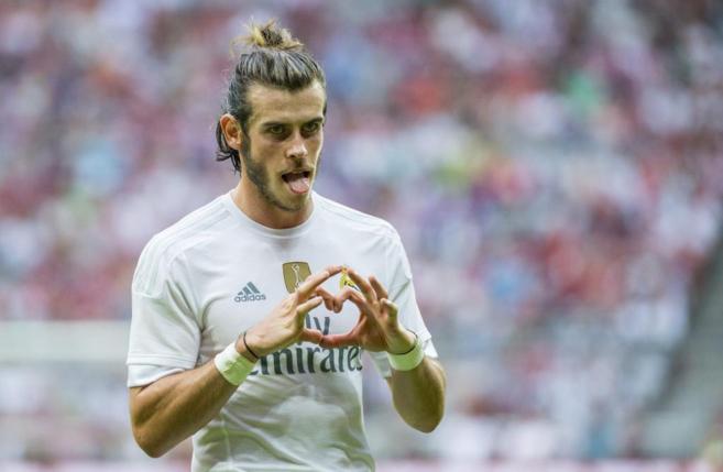 Gareth Bale celebra su primer gol de la pretemporada