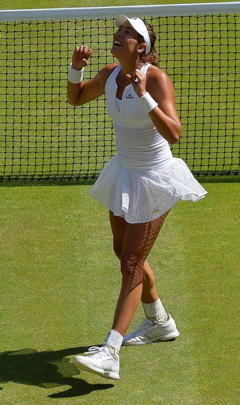 Muguruza, tras vencer en Wimbledon a Agnieszka Radwanska