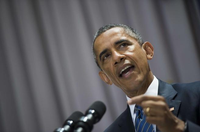 El presidente Barack Obama durante el discurso en la American...