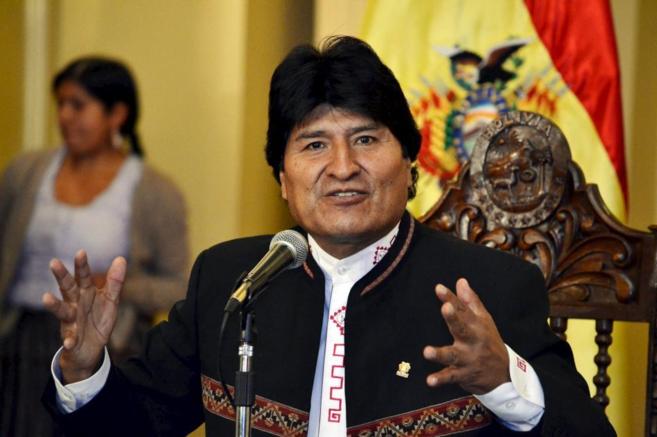 El presidente de Bolivia, Evo Morales, durante un reciente acto...