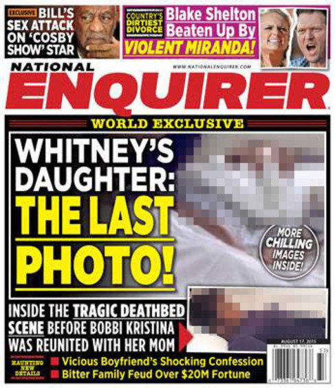 La portada del 'National Enquirer', con la foto de Bobbi...