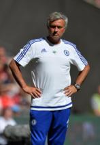 Chelsea's Portuguese manager Jose Mourinho looks on during the FA...