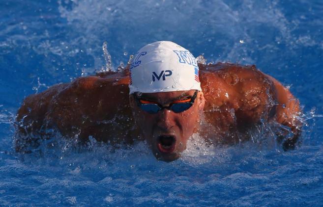 Michael Phelps durante su participacin en los 200 metros mariposa